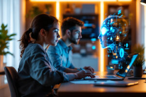 Person interacting with AI